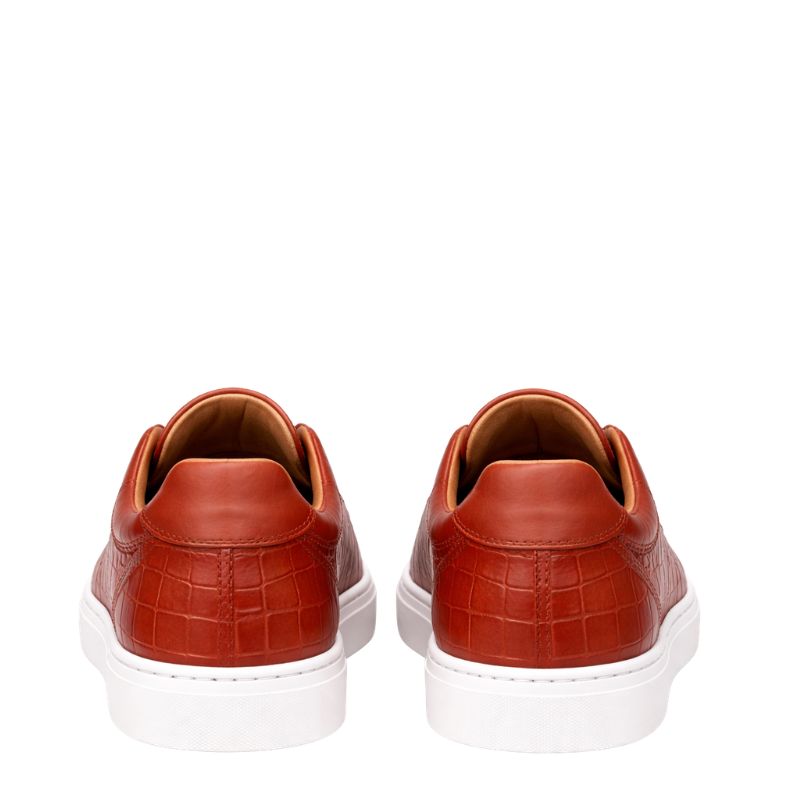 Italian Croc Embossed Lace Shield Sneakers