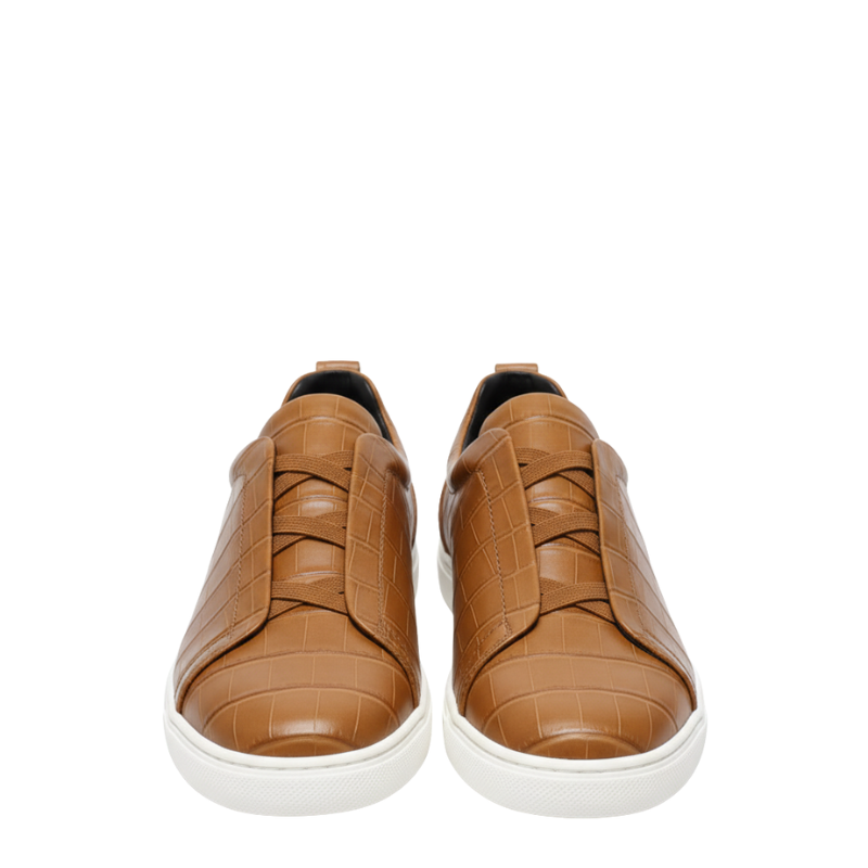 Croc Embossed Italian Luxe Slip On Sneakers