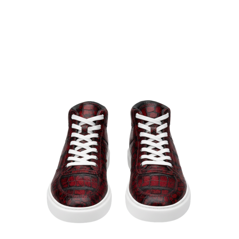 Crimson Python Luxe High Top Sneakers
