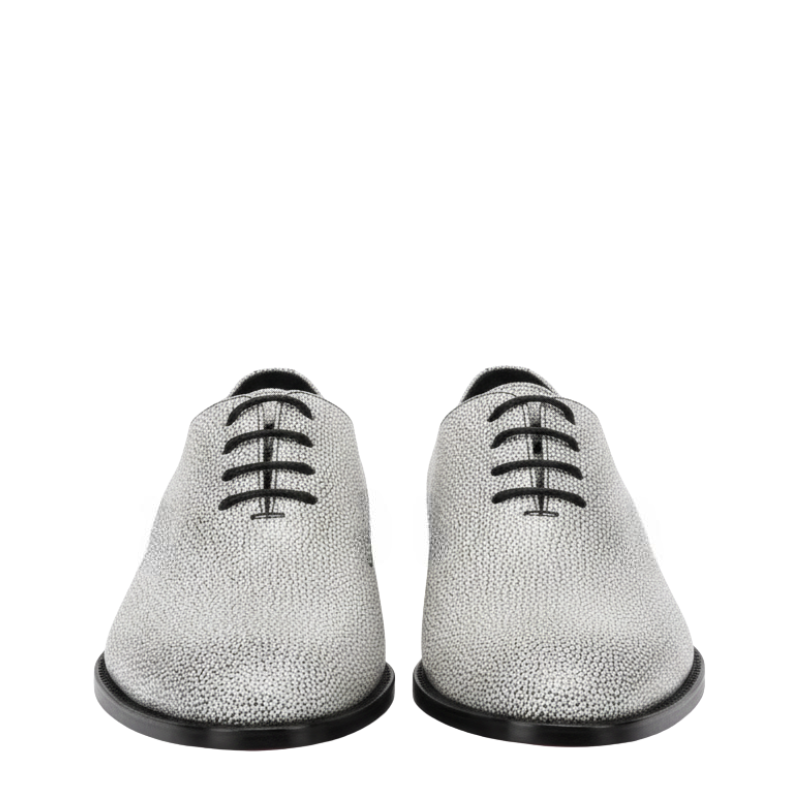 Italian Pebble Exotic Fish Skin Leather Luxe Derby