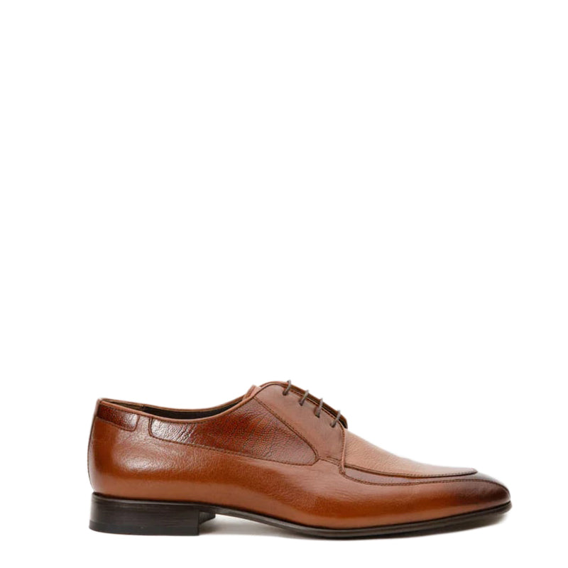 Brown Leather Derby Men Shoe