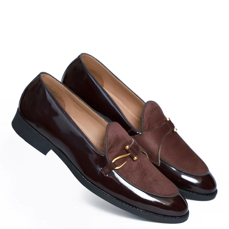 Patent Handmade Leather Black Loafer For Men
