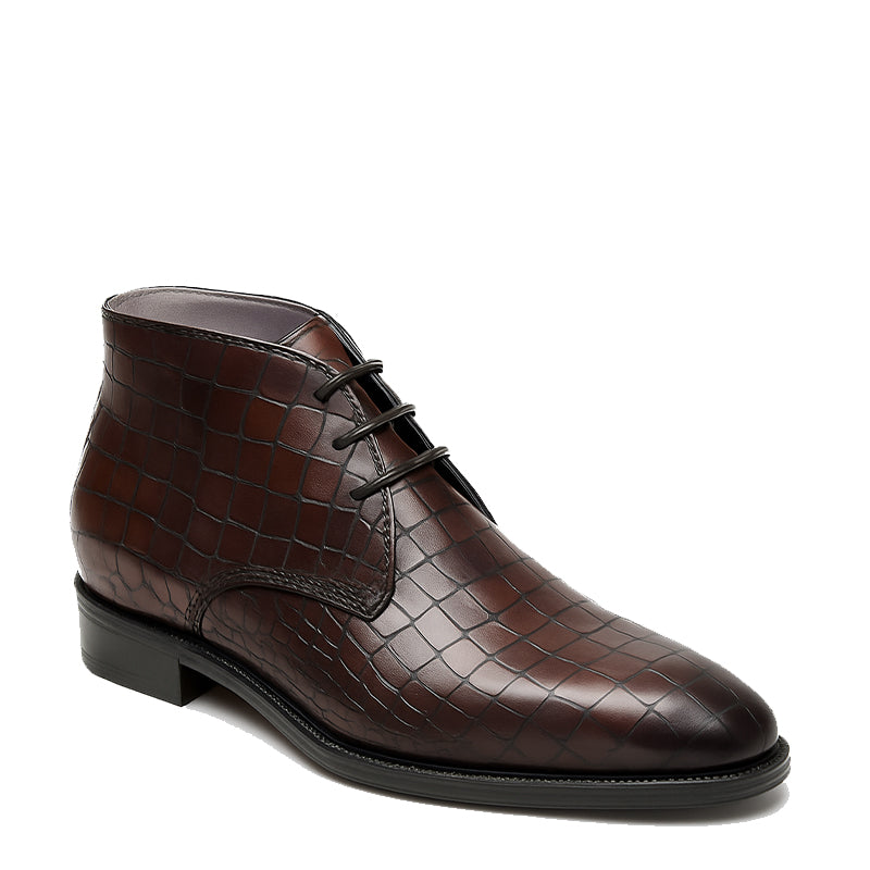 Men s Croco Leather Chukka Boots