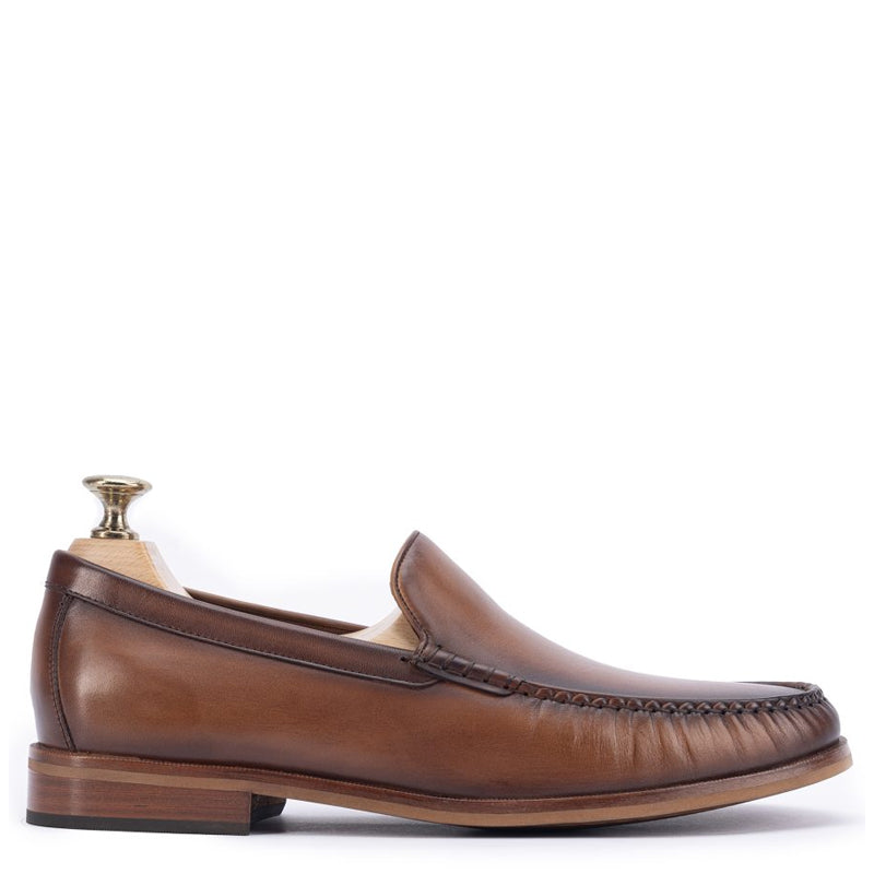 Premium Leather Semiformal Brown Slip On Loafer