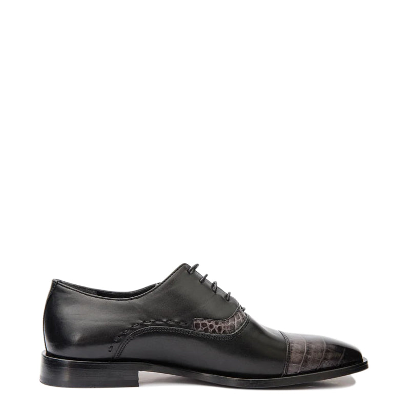 Black Single Brogue Cap Toe Men s Shoe