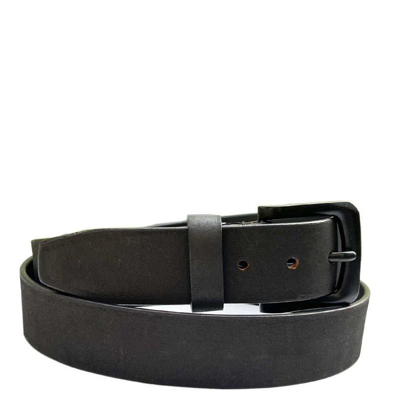 Men Casual Solid Silver Buckle Leather Belt