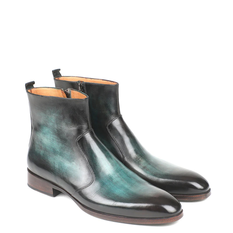 HandPainted Solid Leather Chelsea Boot Purple