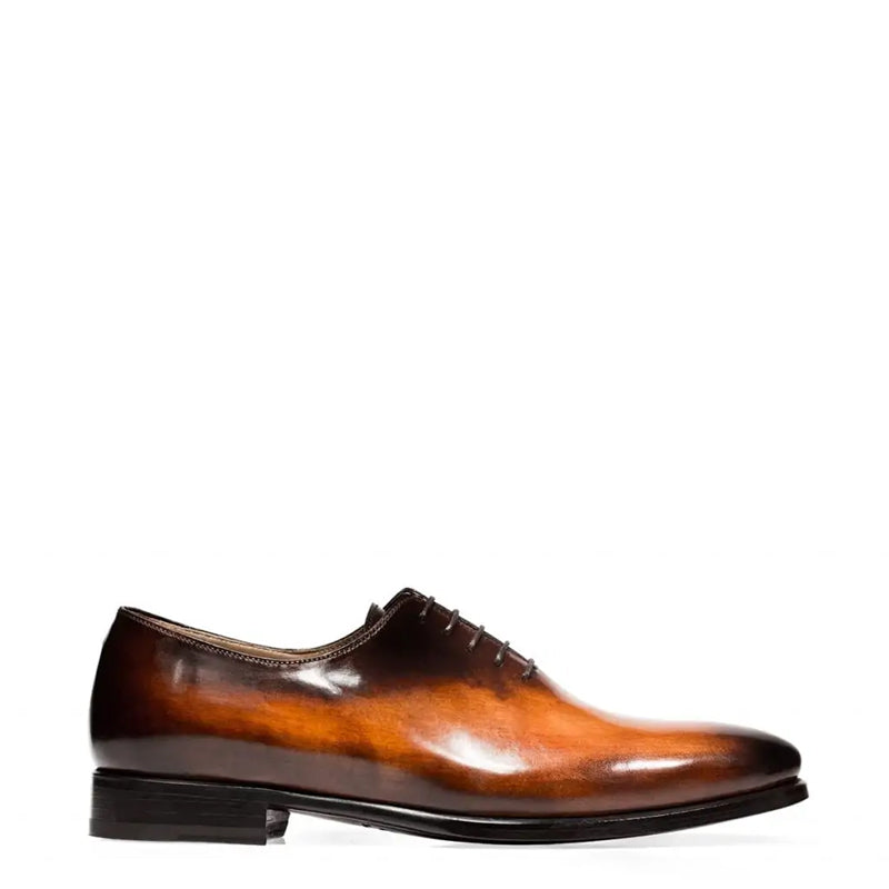 Classic Plain Solid Shiny Leather Oxford Grey / Black Shoe