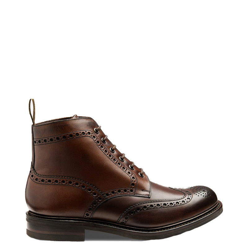 Leather Lace Up Wingtip High Ankle Brown Boot