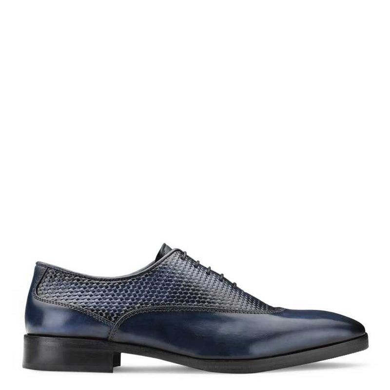 Men Dual Textured Solid Leather Oxford Shoe