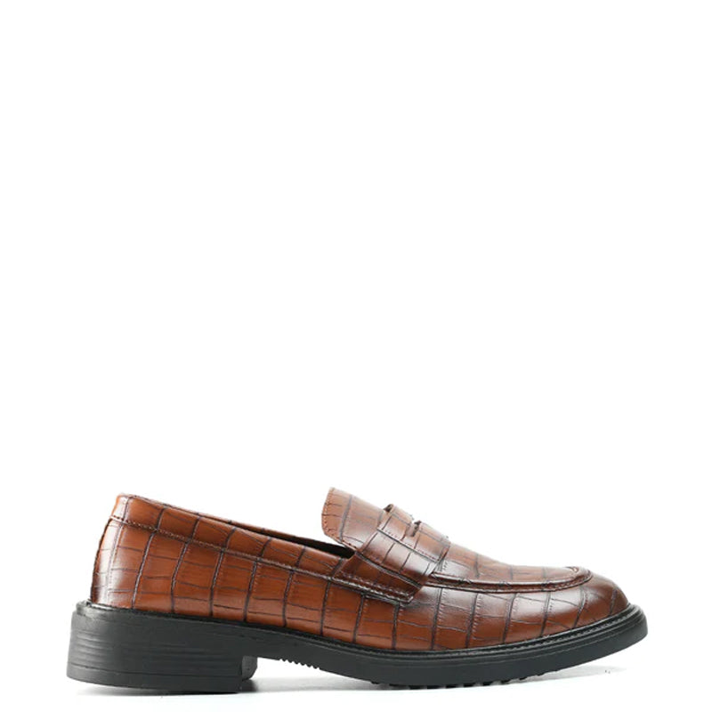 Premium Crocodile-Textured Leather Loafer