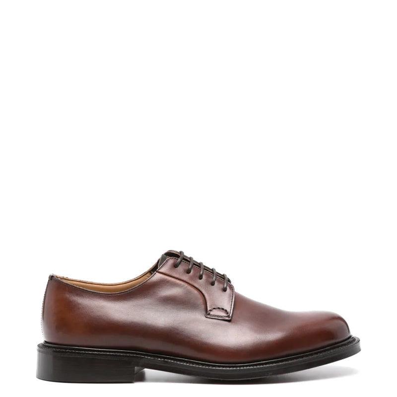 Plain Polished Leather Derby Formal Shoe