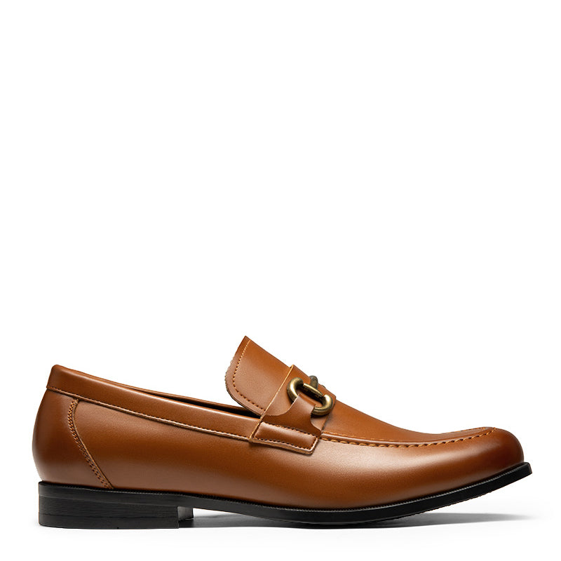 Metallic Slip On Dress Loafer Tan