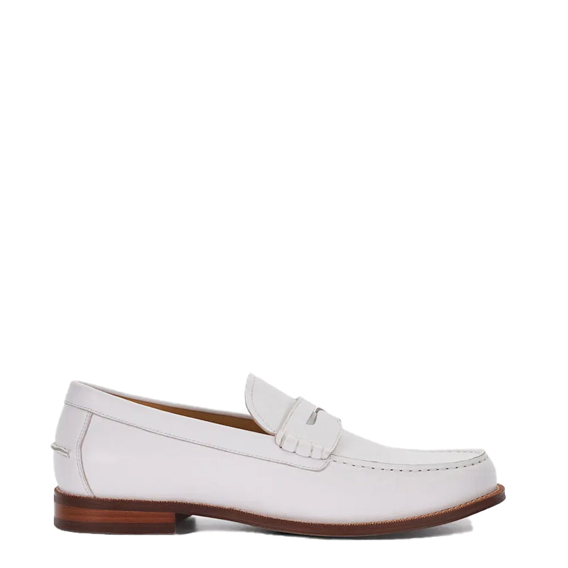 Leather Penny Trim Black Loafer For Men