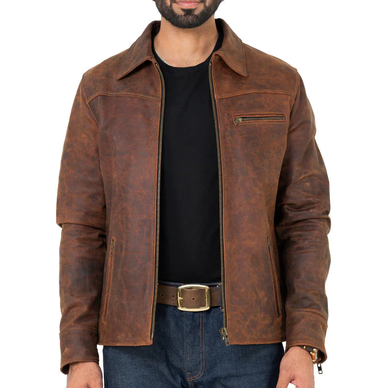 Leather Biker Jacket For Men