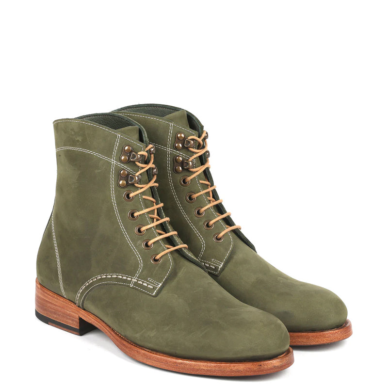 Men Suede Handmade Lace Up Leather Ankle Boots
