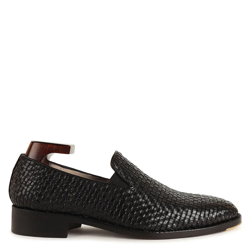 Men Classic Woven Pure Leather Loafer