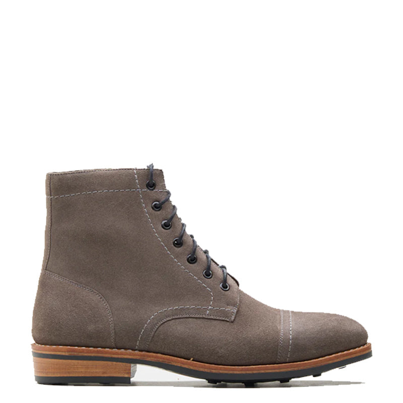 Men Solid Mid Top Suede Leather Ankle Boot Light Brown