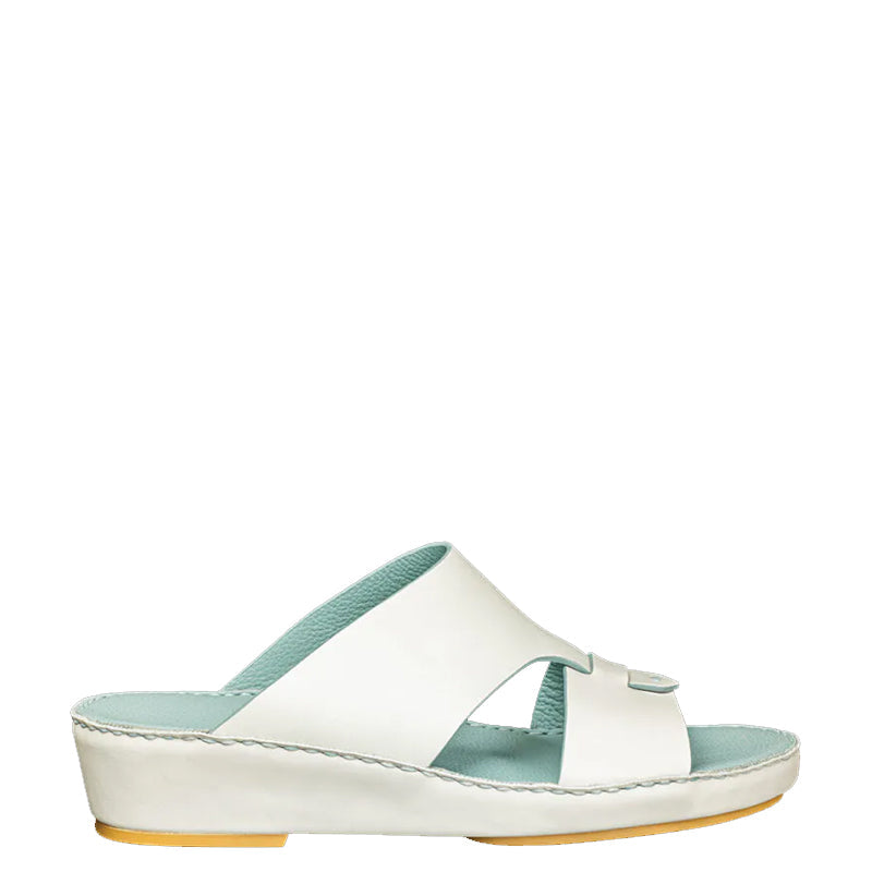 Premium Open Toe Leather Stich Comfort Arabic Off White Sandal