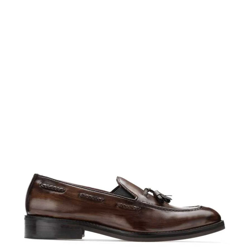 Pure Leather Classic Side Lacing Brown Tassel Loafer