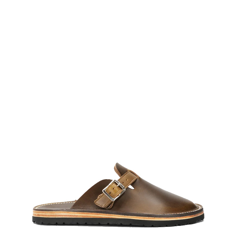 Buckle Clogs Slit Sandal Green