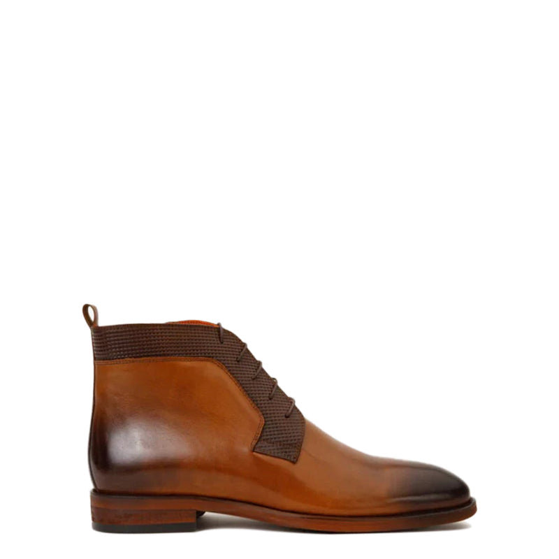 Black Leather Derby Lace Up Men Boot