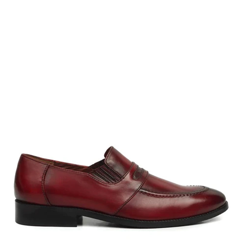 Brown Leather Penny Loafer For Men