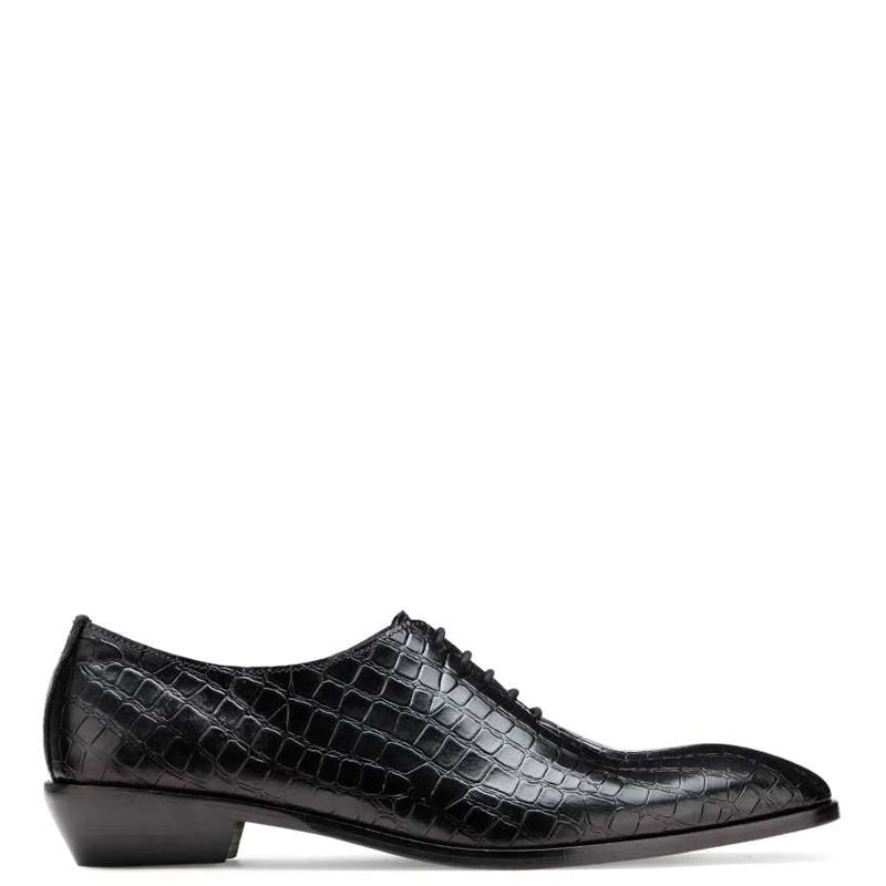Men Handmade Croco Texture Leather Oxford Shoe