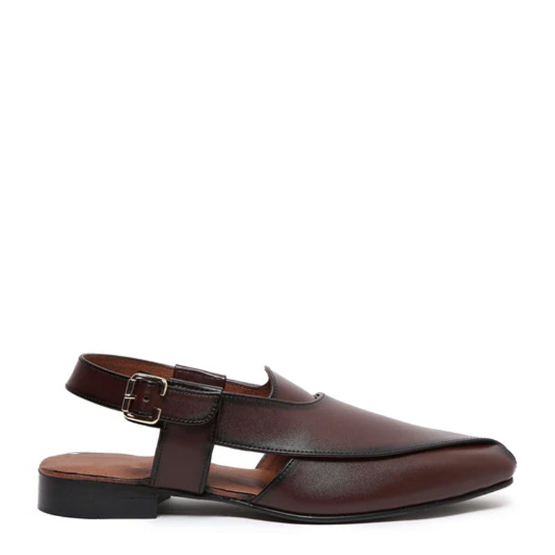 Premium Classic Leather Peshawari Beige Sandals
