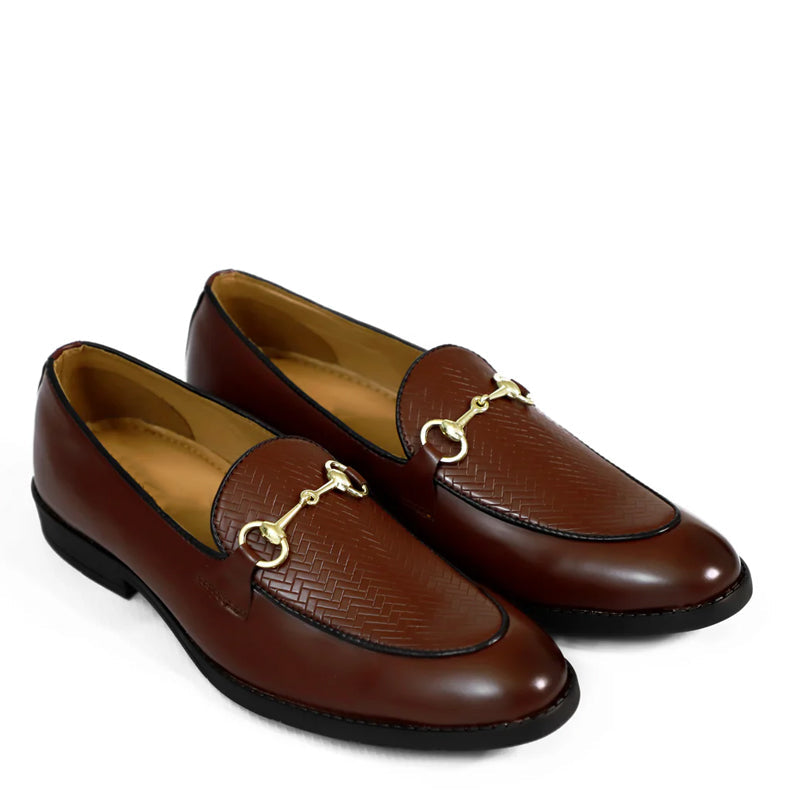 Men Slip On Leather Horsebit Loafers