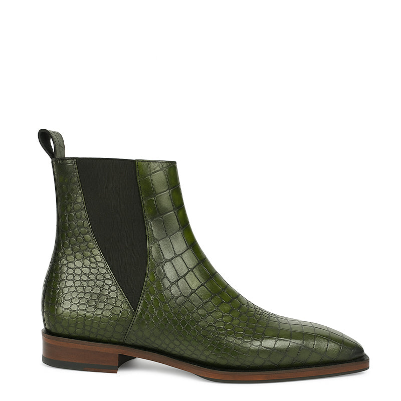 Men s Croco Leather Chelsea Boots