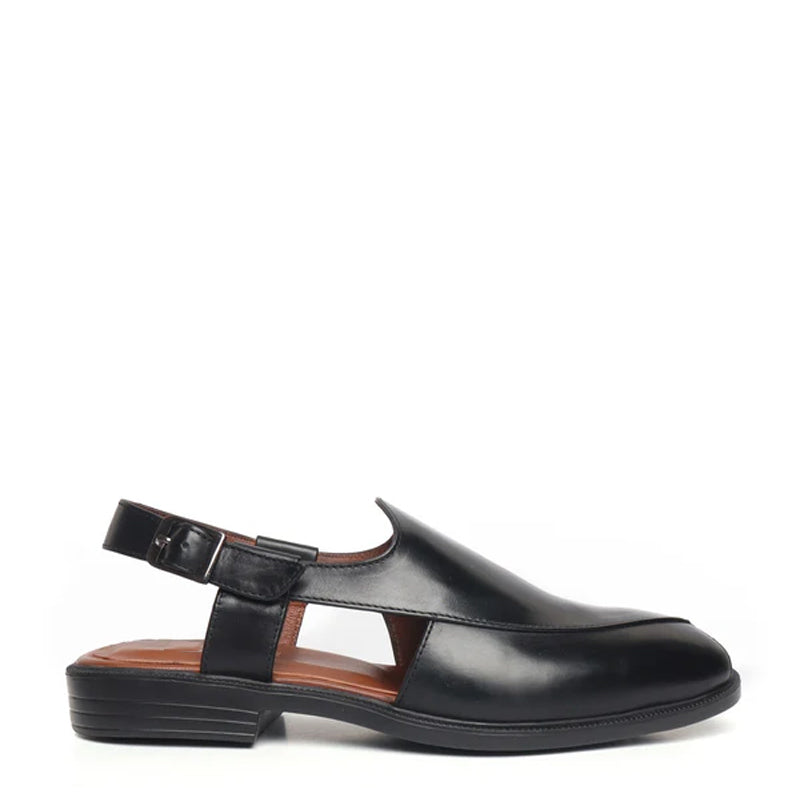 Cross Design Leather Comfort Peshawari Brown Sandal