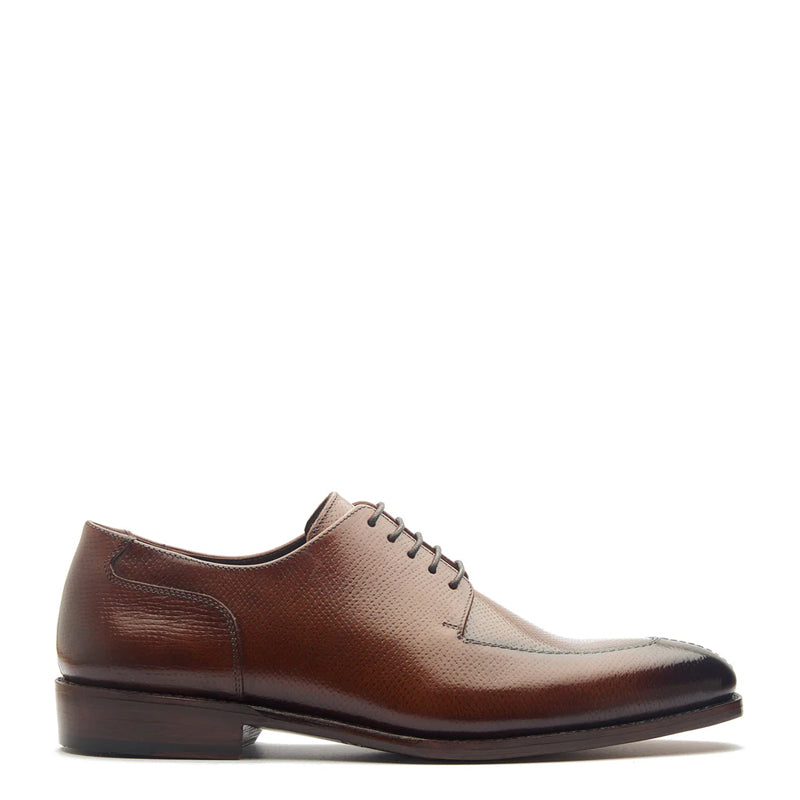 Men Split Toe Leather Formal Derby Brown Shoe