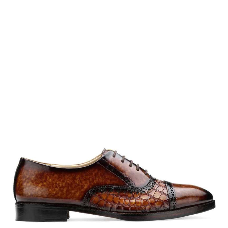 Croco Regent Embossed Leather Oxford