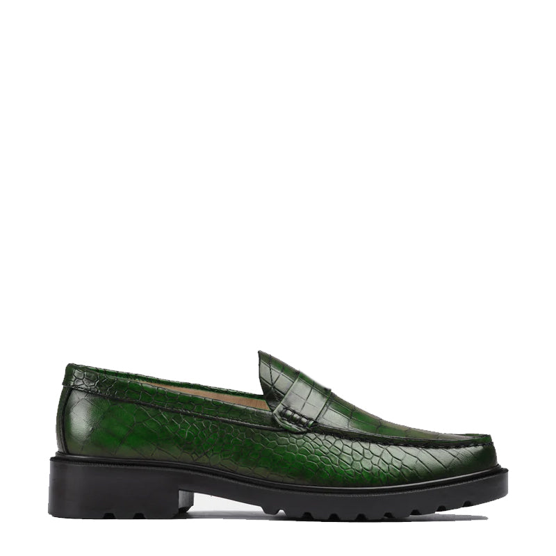 Men's Round Toe Croc Loafers
