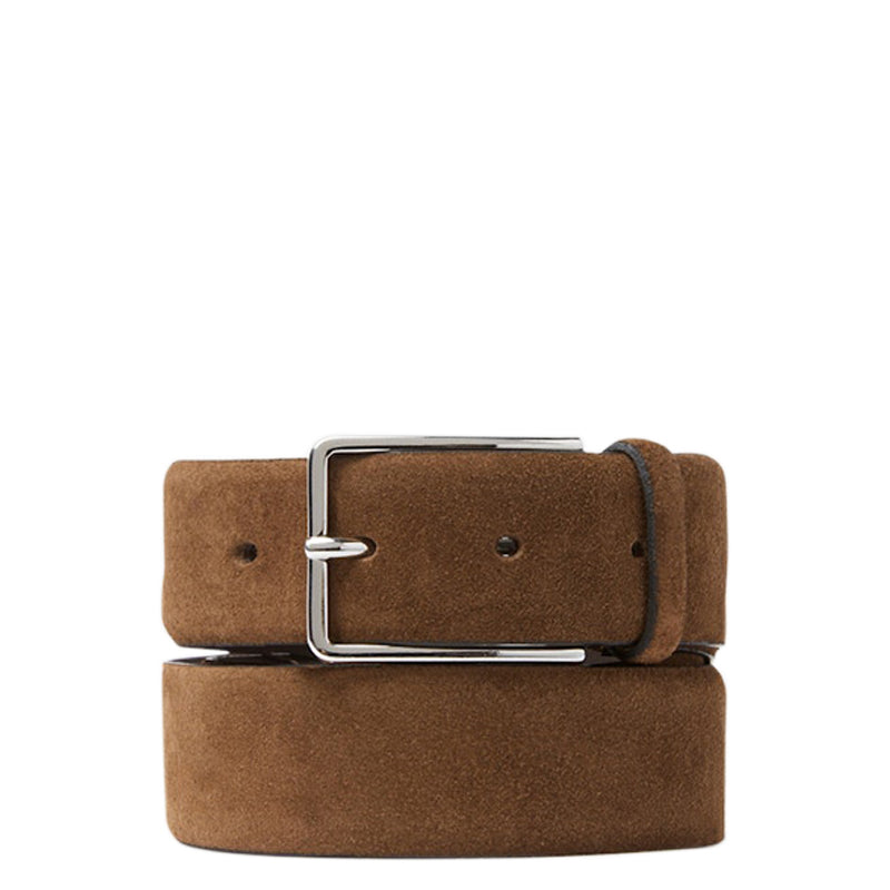 Men Suede Solid Buckle Leather Gold Buckle Belt