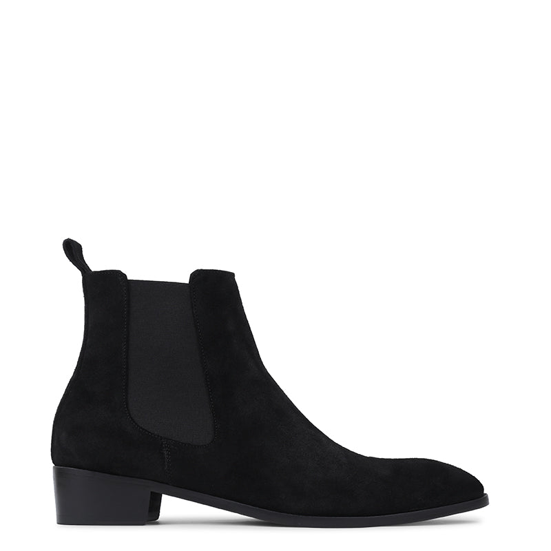 Men Suede Leather Plain Chelsea Boots