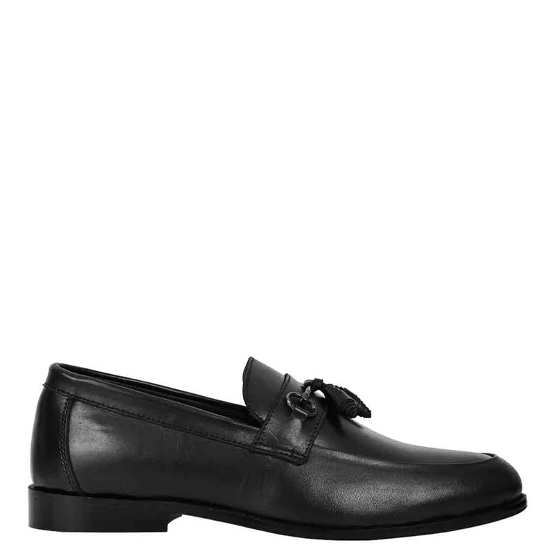Men Polished Leather Tassel Loafer