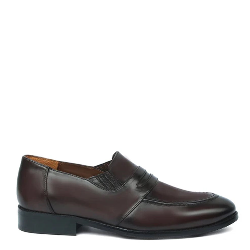 Brown Leather Penny Loafer For Men
