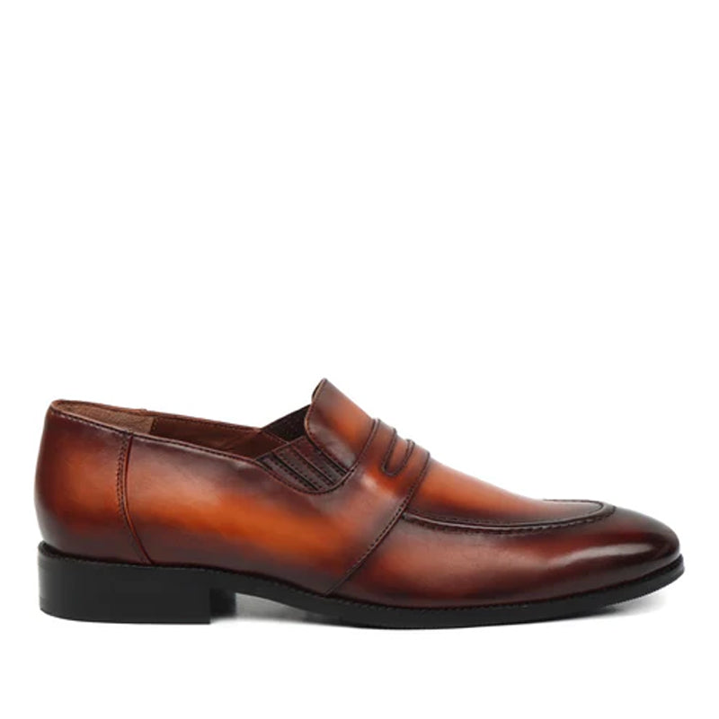 Burgundy Leather Penny Loafer For Men