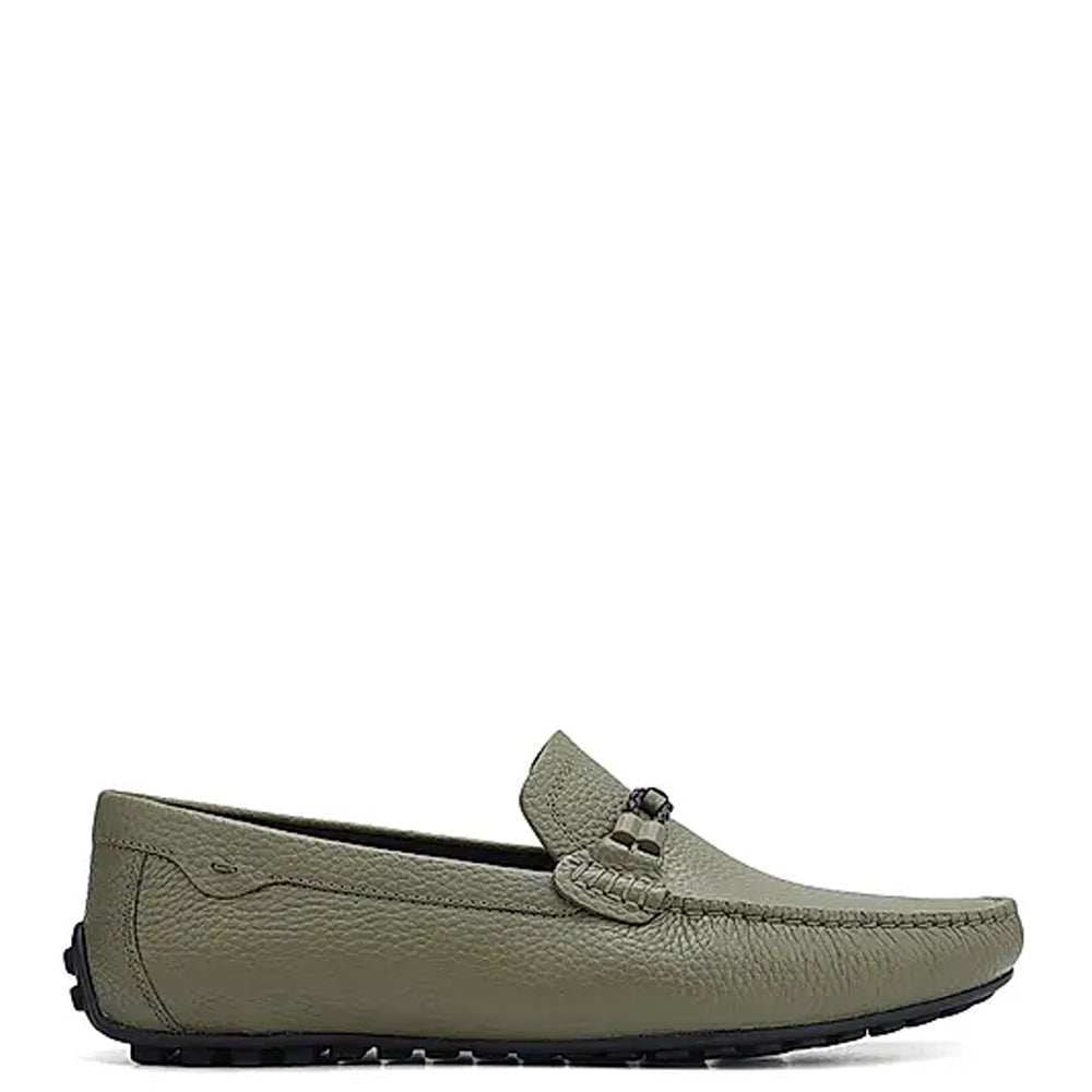 Men Textured Leather Driving White Loafer