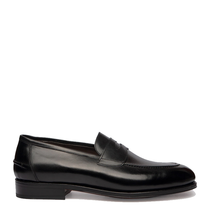 Plain Polished Leather Penny Burgundy Loafer For Men