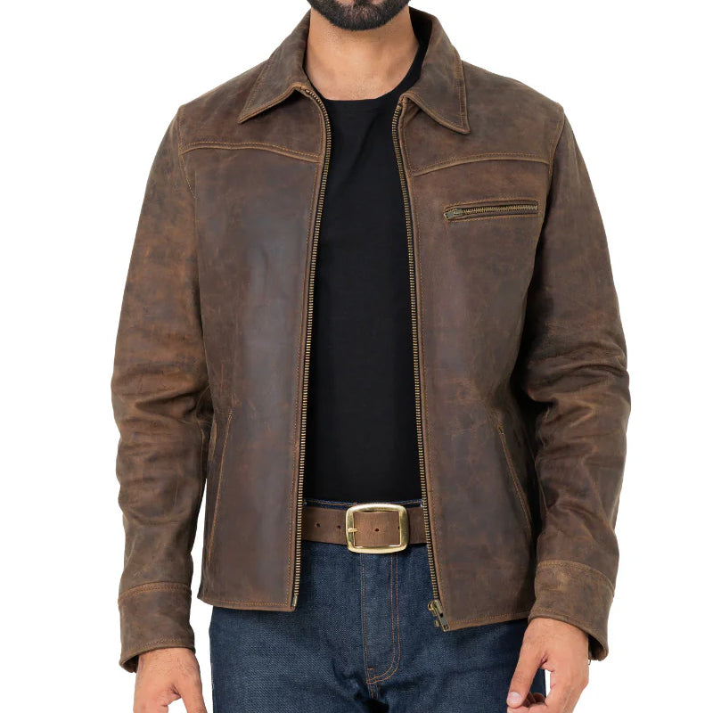 Leather Biker Jacket For Men