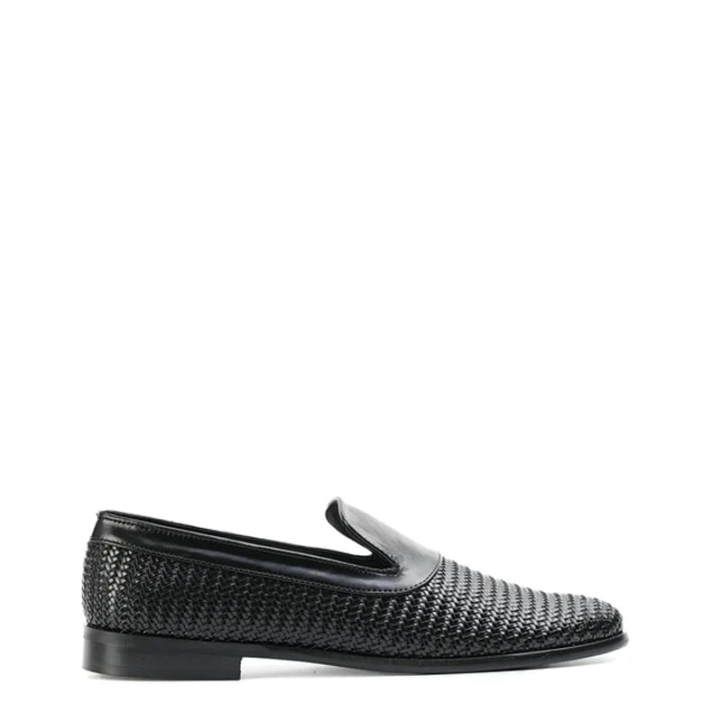 Woven Slip On Leather Loafer For Men