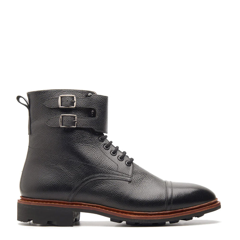 Leather Combat Lace Up High Ankle Boots