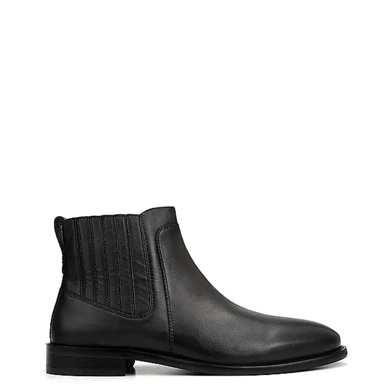 Mid Top Plain Leather Handmade Stylish Chelsea Boots