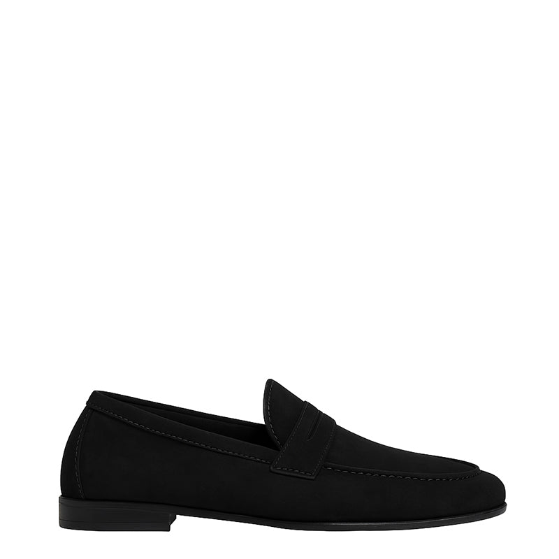 Men s Handcrafted Suede Leather Bow Penny Loafer