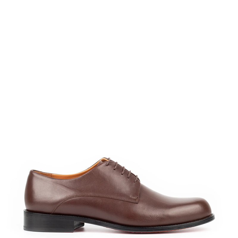 Leather Polished Plain Italian Derby Shoe