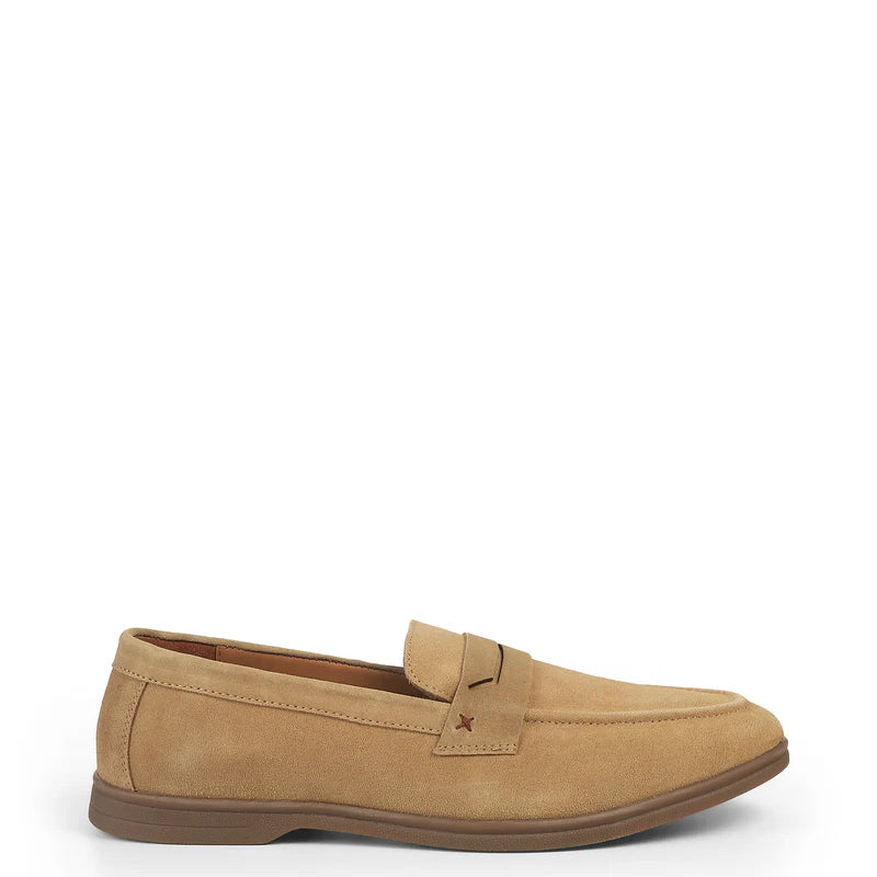 Men Suede Casual Leather Penny Tan Loafer