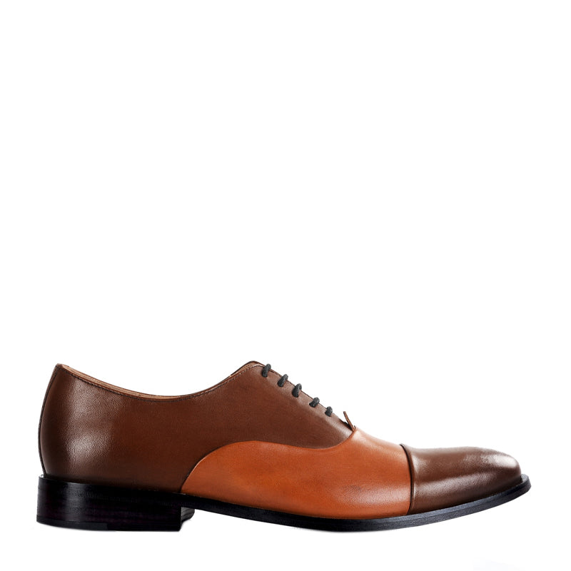 Premium Toe-Cap Leather Oxford Shoe Blue and Black For Men